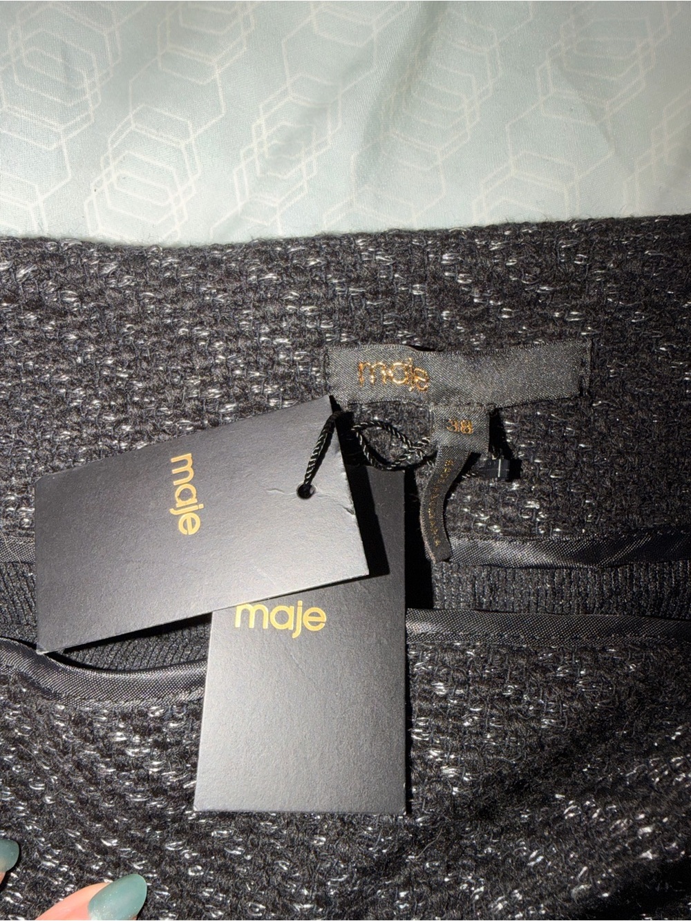 Maje Black Tweed Mini Skirt - Picture 2 of 7